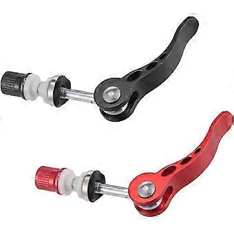 2 peças de pino de liberação rápida de liga de alumínio de 6 mm para canote de selim de bicicleta, parafuso de eixo de canote, vermelho e preto