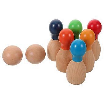 Wooden Kids Bowling Set for Playing 1Set Indoor Outdoor Activities