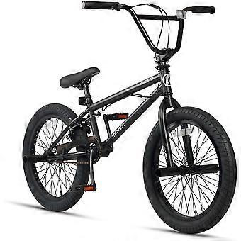 Hesper 20 inch kinderfiets, Freestyle BMX, met 4 pegs, fietsen voor 6-14 jaar oude jongens en beginners, zwart