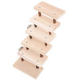 Small Animal Wooden Ladder Toy for Hamster Cage Climbing 4Pcs Set