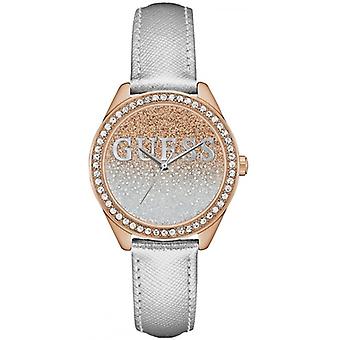 Guess- glitter girl Watch for Women Analog Quartz with Cowhide Bracelet W0823L7