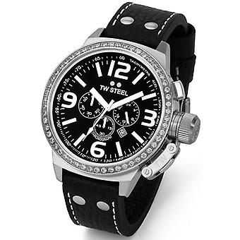 R.tw steel cab ac-cr-circ-esf.neg-skin n Quartz Analog Woman Watch with Cowskin Bracelet TW09