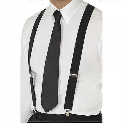 Smiffys Unisex Adult Plain Elasticated Braces