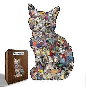 Cat-Shaped Wooden Puzzle 194pcs