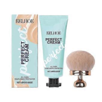 Supreme Creme All-Over Complexion Perfector, Long-Lasting Supreme CC Cream Foundation with Brush, Lightweight & Waterproof Concealer-lsy