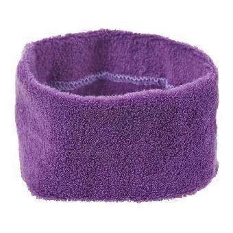 Sports Terry Athletic Stretch Sweat Band Headband Purple 2 Pcs