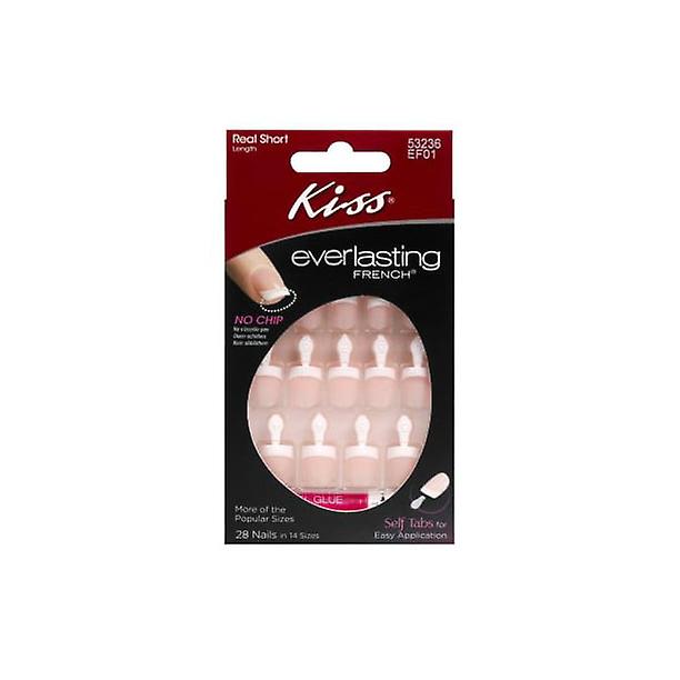 Kiss Everlasting French Nail Manicure Set, Mini File, Manicure Stick, And 28 Fake Nails