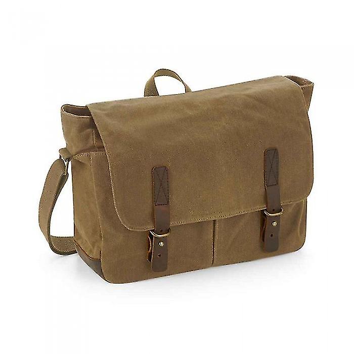 Quadra Heritage Leather Trim Messenger Bag