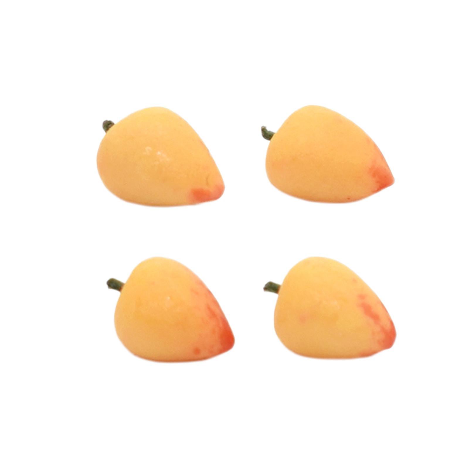 4x 1/12 Puppenhaus Gelb Pfirsich Home Pretend Play Micro Landschaftsdekor