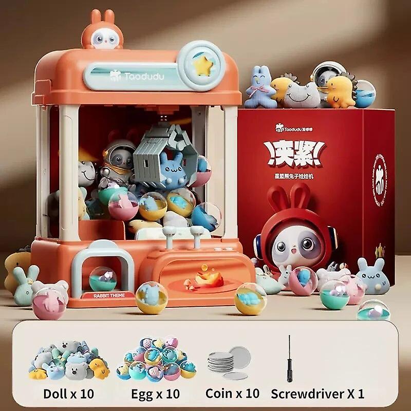 Kids Doll Machine Coin Operated Play Game Mini Claw Crane Machines With Music Light Creative Children Christmas Birthday Gifts