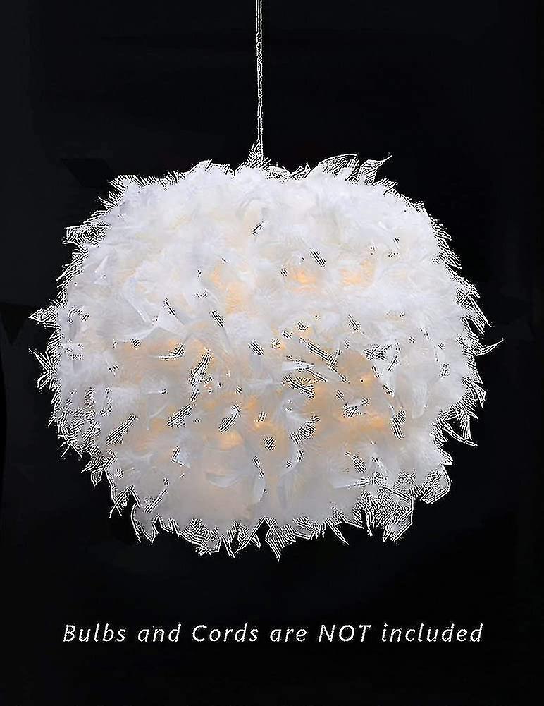 Feather Light Shade For Ceiling Pendant Light. Fluffy Lamp Shade Lampshade Gift
