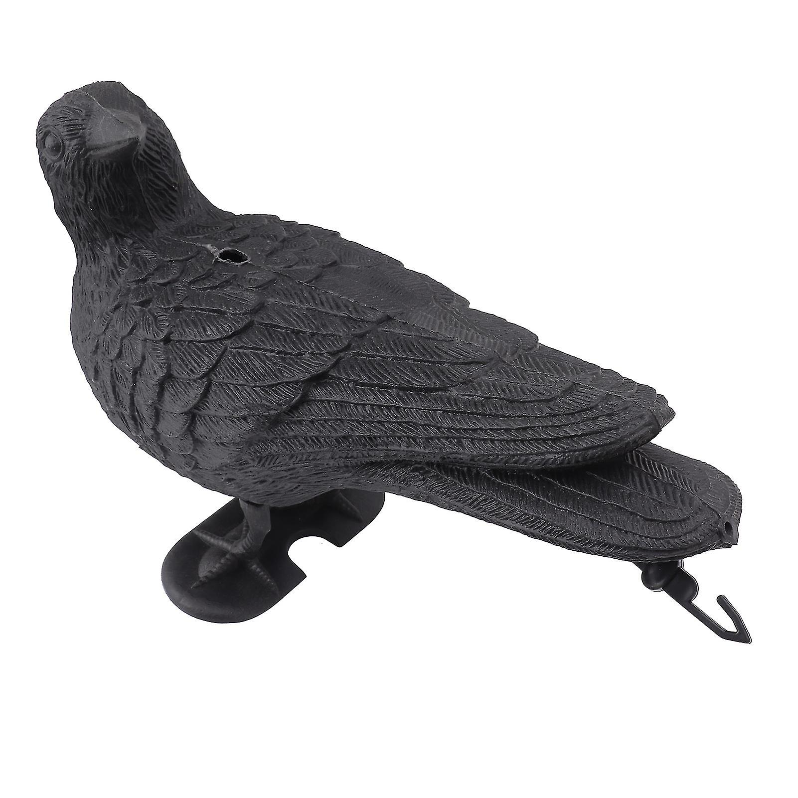 Touch Black Feathered Crow Decoys Realistic Elbow Crow Statue Plastic Waterproof Crow Decoys for Yard Garden Patios Halloween Decoration