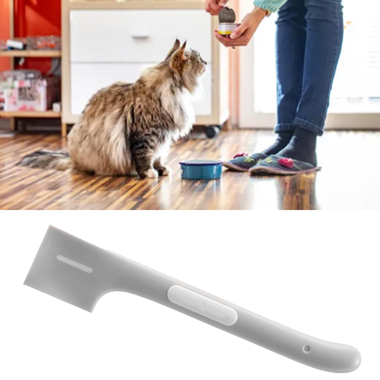 Right-Angle Gray Cat Food Can Spoon TPR Practical Mixing Tool