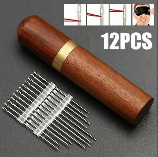 12X Eye Sewing Self-Threading Needles Embroidery Hand Easy Thread Stitching