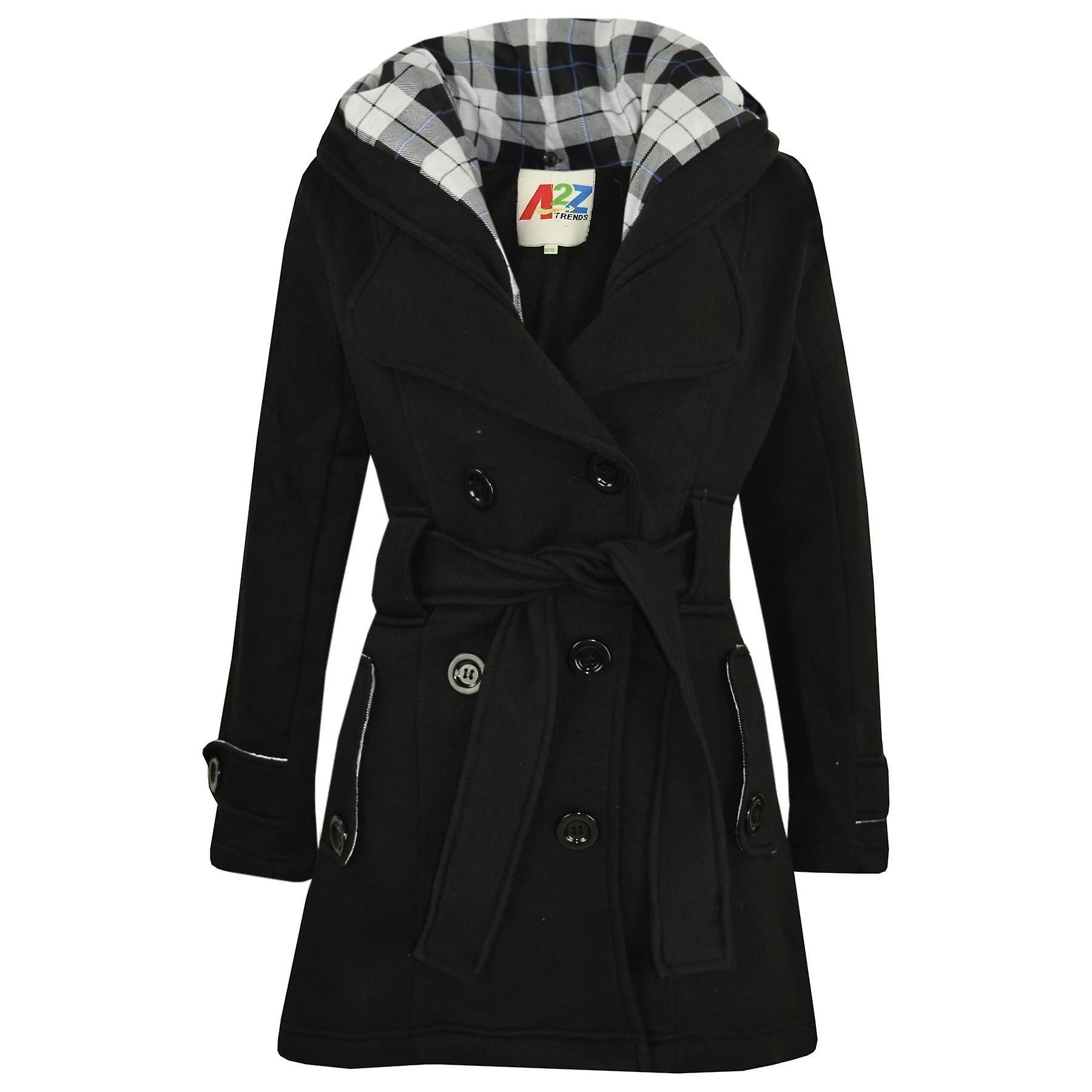 Girls Hooded Black Padded Long Parka Outerwer Jacket