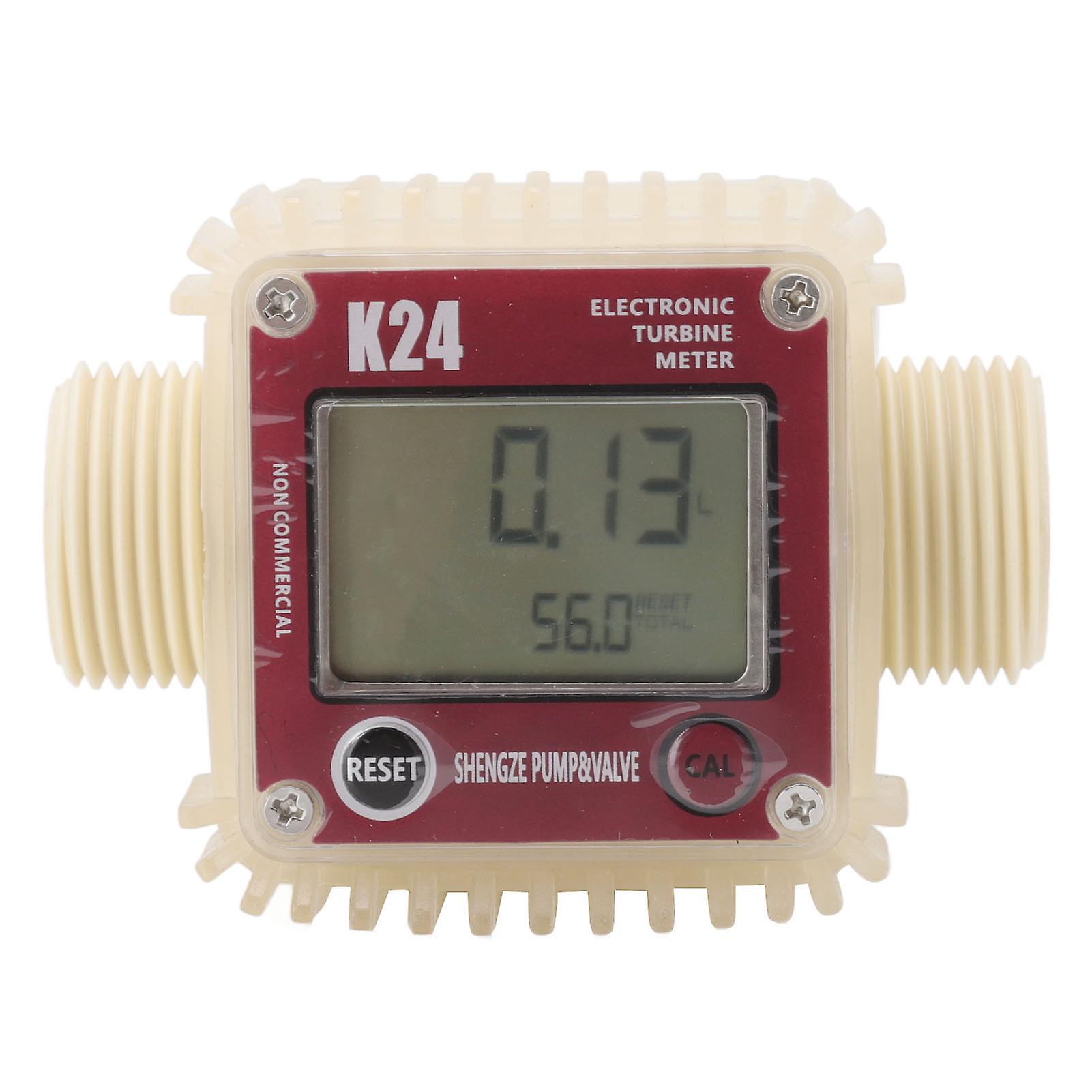 High-Precision Digital Turbine Flow Meter with LCD - 20BAR, G1 Thread, 4 Units