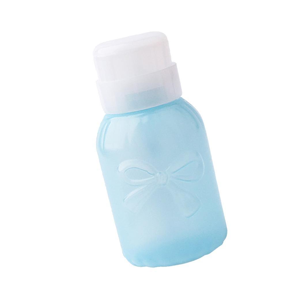 220ml Nail Art Tips Empty Dispenser Nails Remover Pumping Bottle Blue Square
