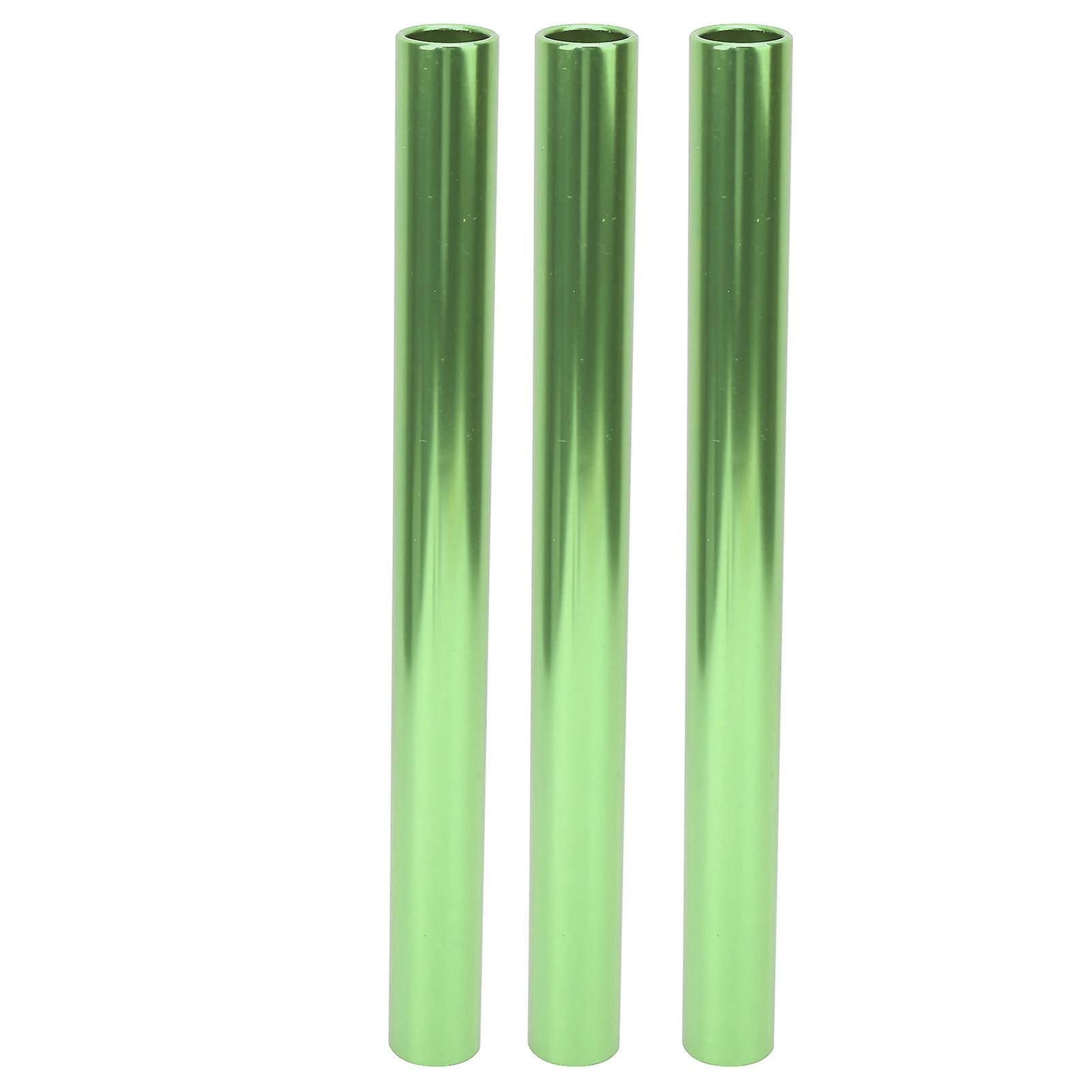 ZPSHYD 4 Colors Relay Race Baton, 3 Pcs Aluminum Alloy Track and Field Relay Baton Sports Relay Race Baton Track and Field Sprint Match Batons(Green)