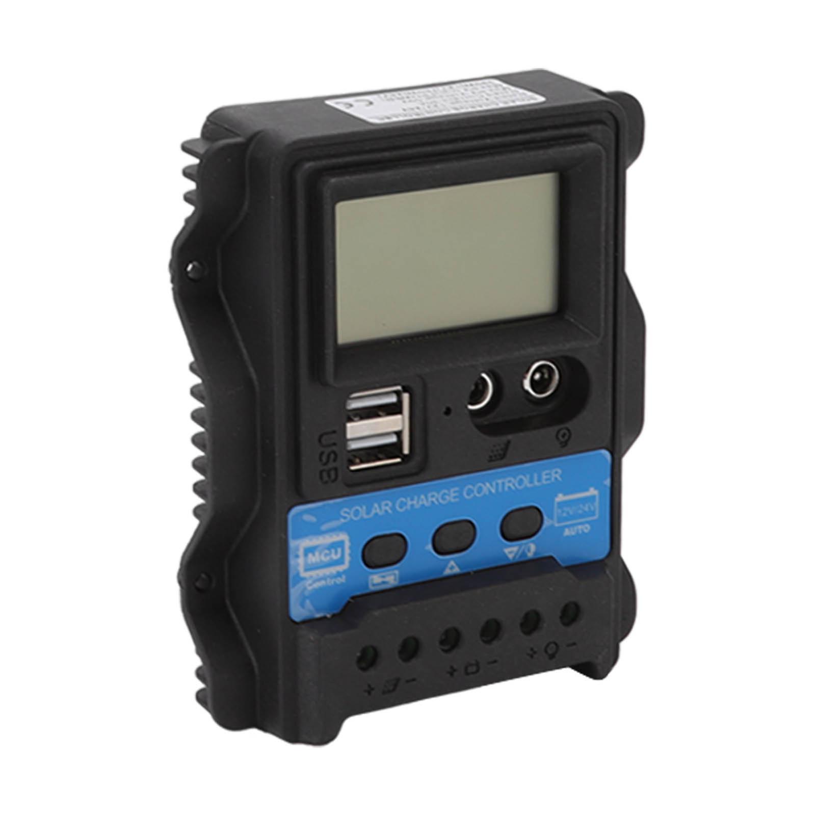 12V 24V Auto Solar Charge Controller PWM Solar Power Controller Dual USB LCD Display 10A 