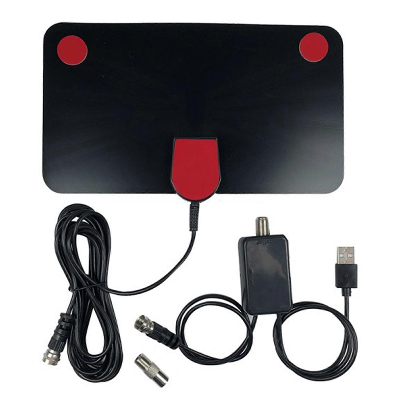Antenne numérique HD 1080p compatible PC ABS PVC Signal stable Installation facile Antenne TV avec amplificateur pour programme d'actualités