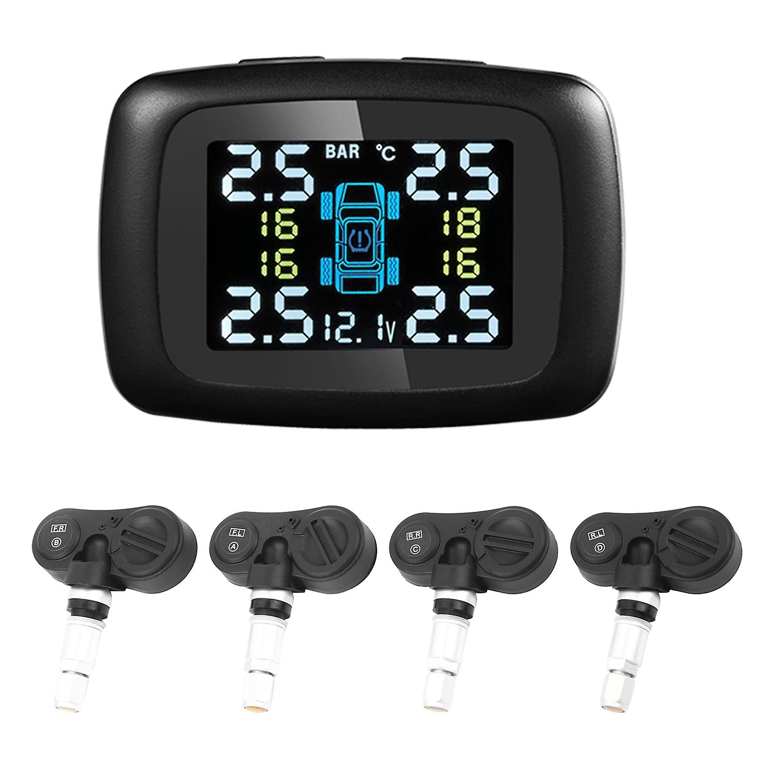 Car Intelligent TPMS Cigarette Lighter Tire Pressure Monitoring System with 4 Internal Sensors