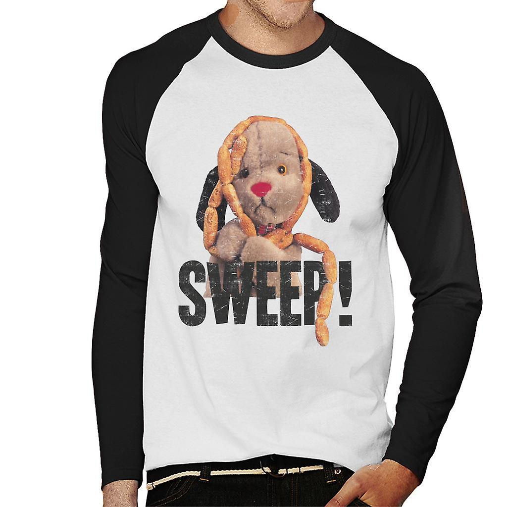 Sooty Sausages Sweep Distressed Men's Baseball Long Sleeved T-Shirt