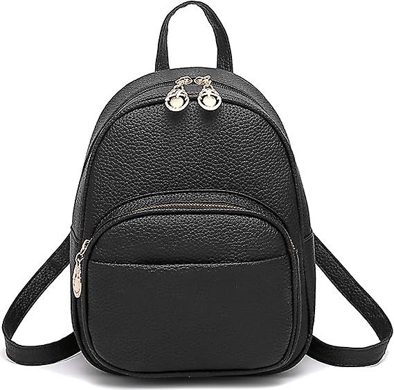 Girl Small Bag PU Leather Multiple Zipper Pockets Mini Backpack Purse