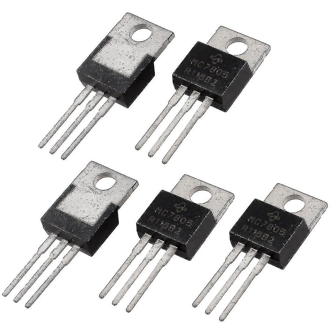 5 Pcs 3 Terminals 1.5a 5v L7805cv Postive Voltage Regulators <br>