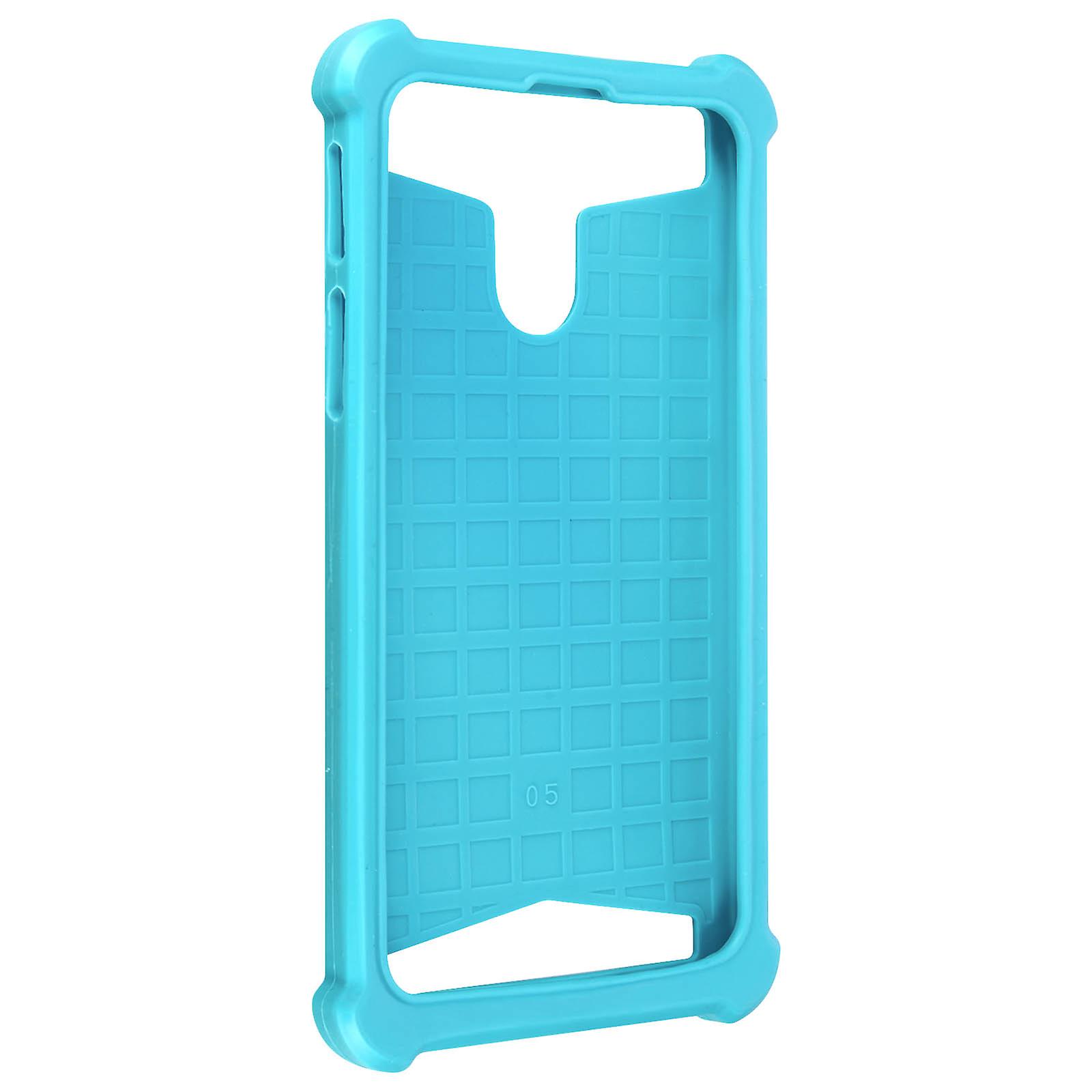 Coque universelle en similicuir absorbant les chocs pour smartphones 5.0' - 5.3' - Bleu