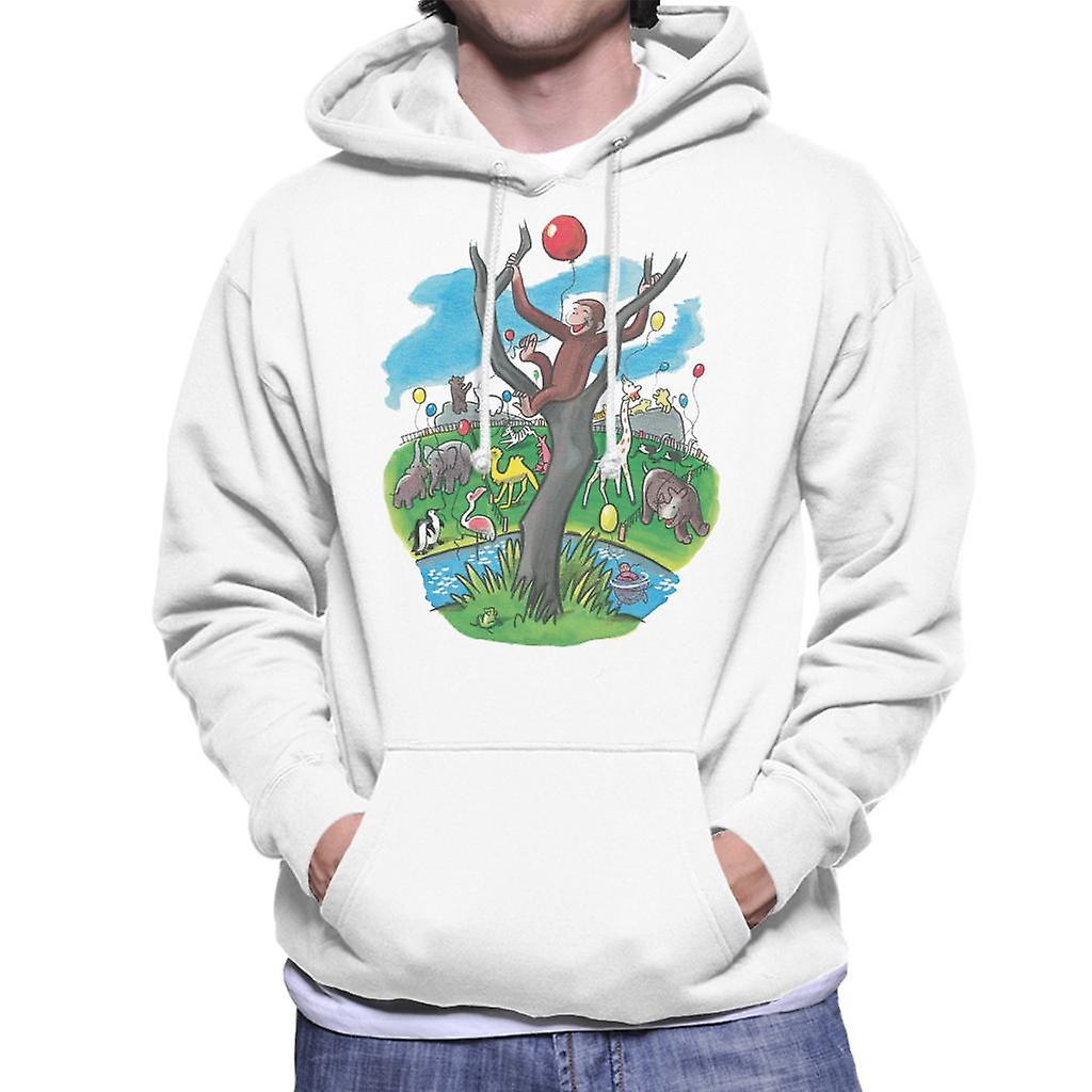 Curious George In A Tree At The Zoo Men's Hooded Sweatshirt