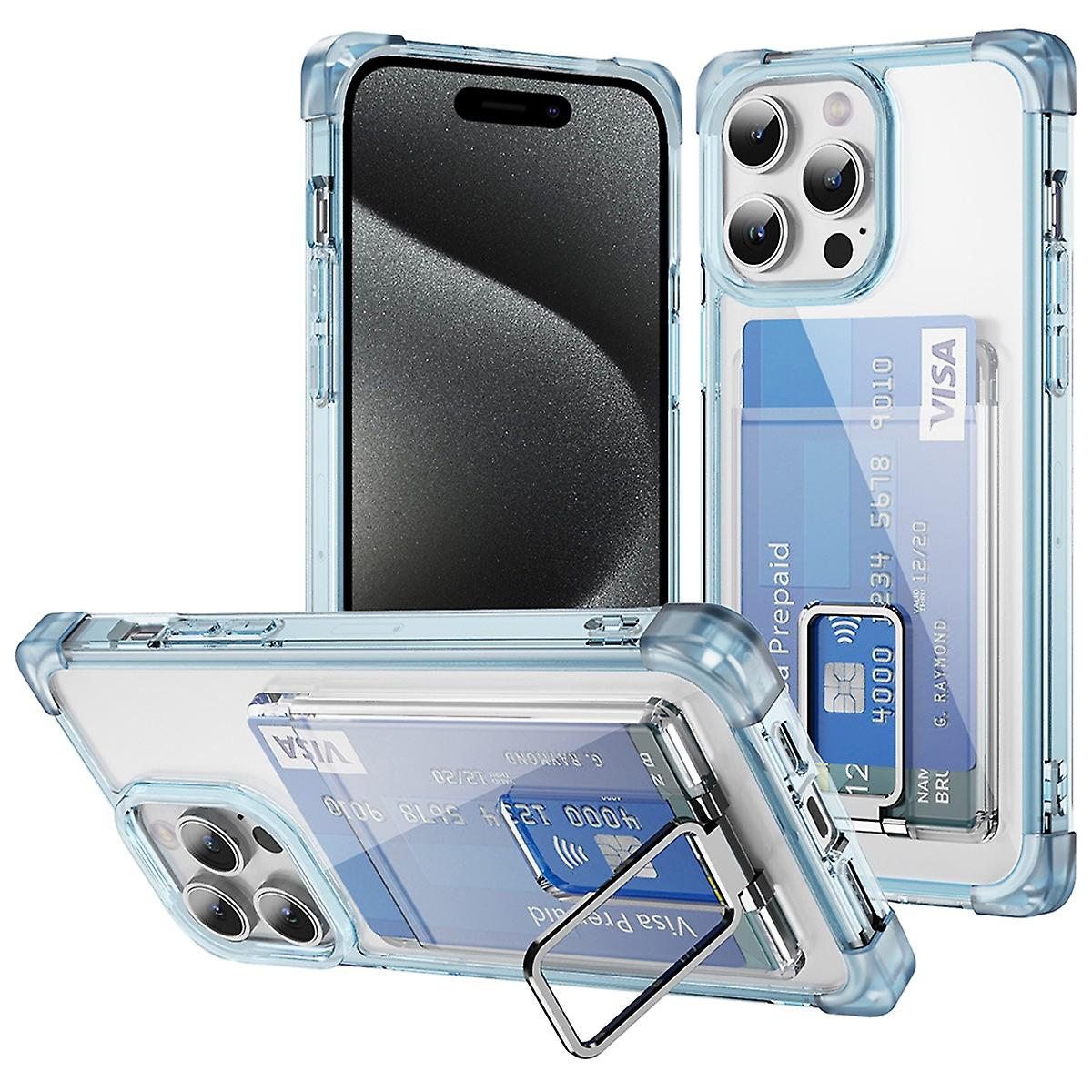 Ysm ReinCompatible withced Corners Series Compatible with Iphone 14 Pro Clear Case Card Slot Tpu+Acr