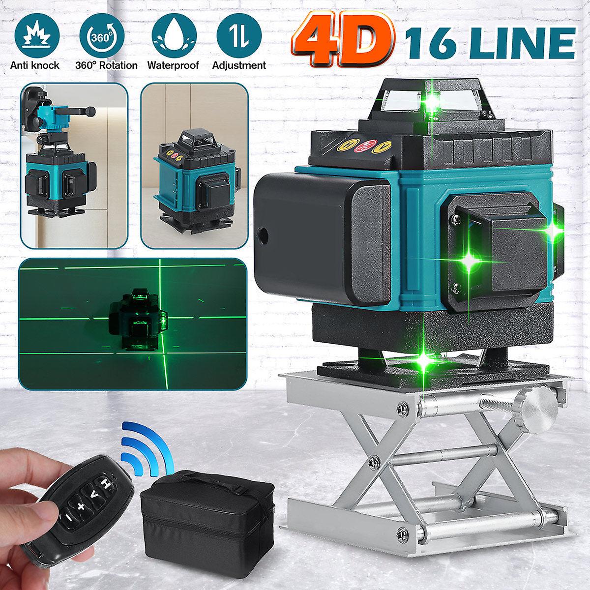 16 Line 4d 360 Horizontal Vertical Cross Green Light Laser Level Self-leveling Measure Super Powerful Laser Beam