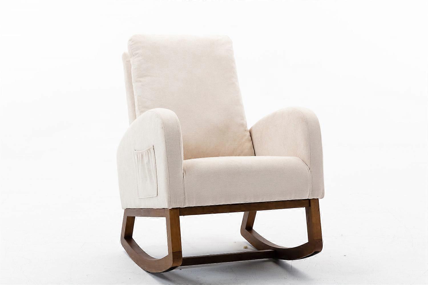Sala de estar Cómoda mecedora Silla de salón Beige