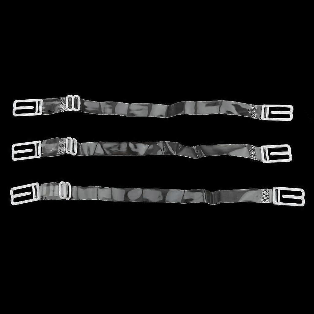 3pcs Non-slip Bra Straps Clips Rope Back Strap Holder For Women Transparent