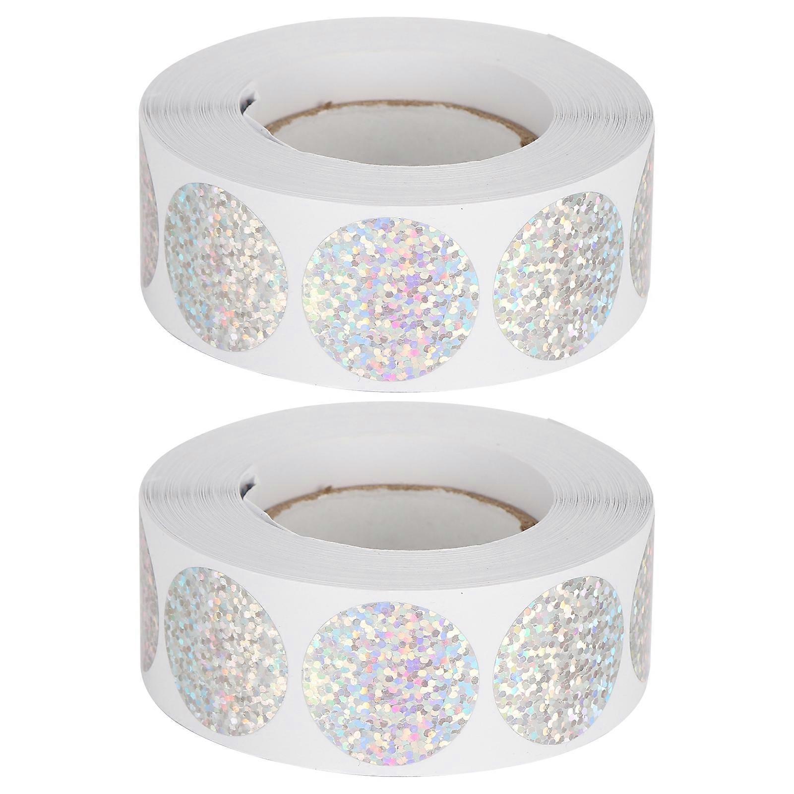 2Pcs Sticker Roll Round Sequins Printed Decorative Tape Washi Scrapbook Packaging Supply