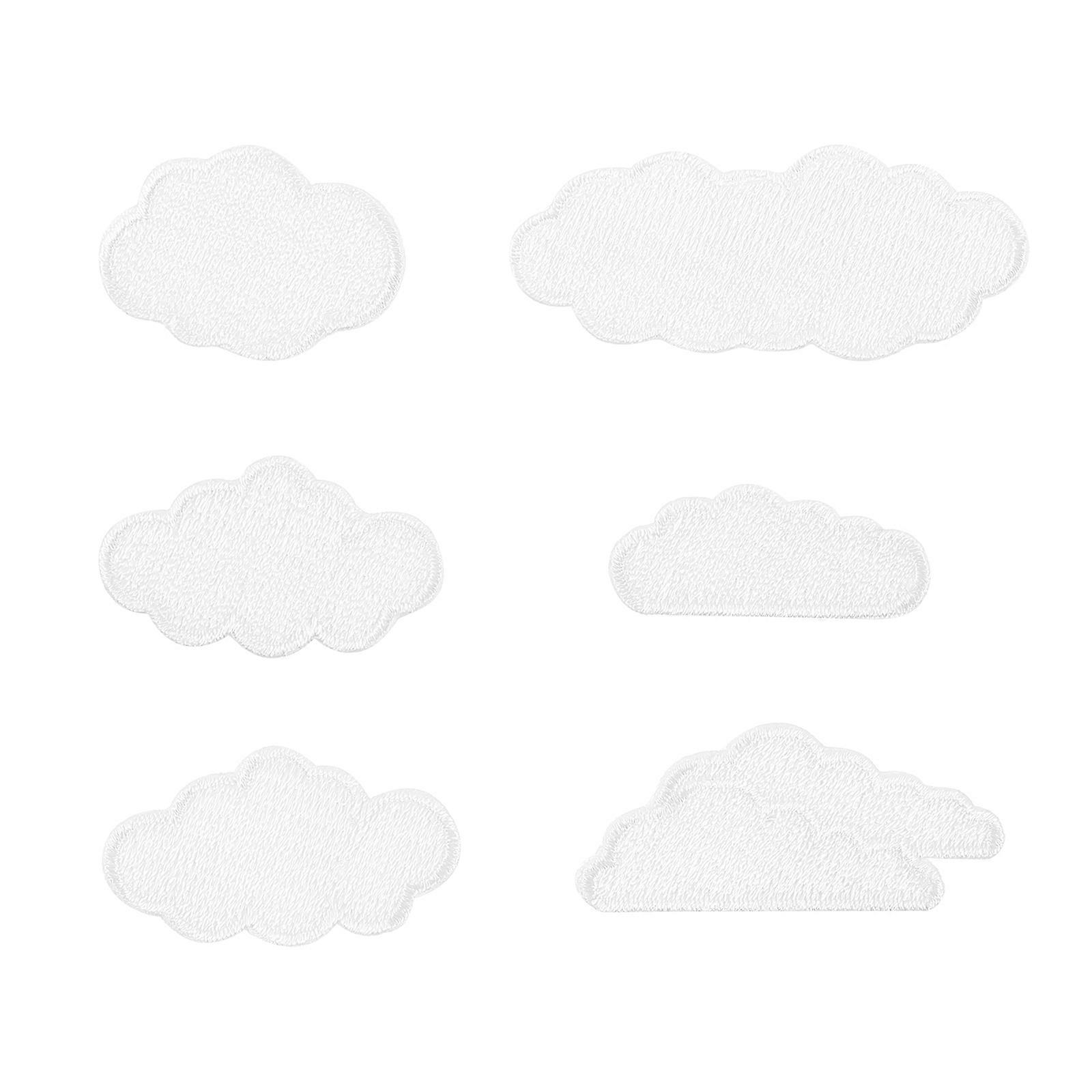 6 stuks Cloud Shape Patches Zelfklevende geborduurde kleding Patches Decoratieve Patches
