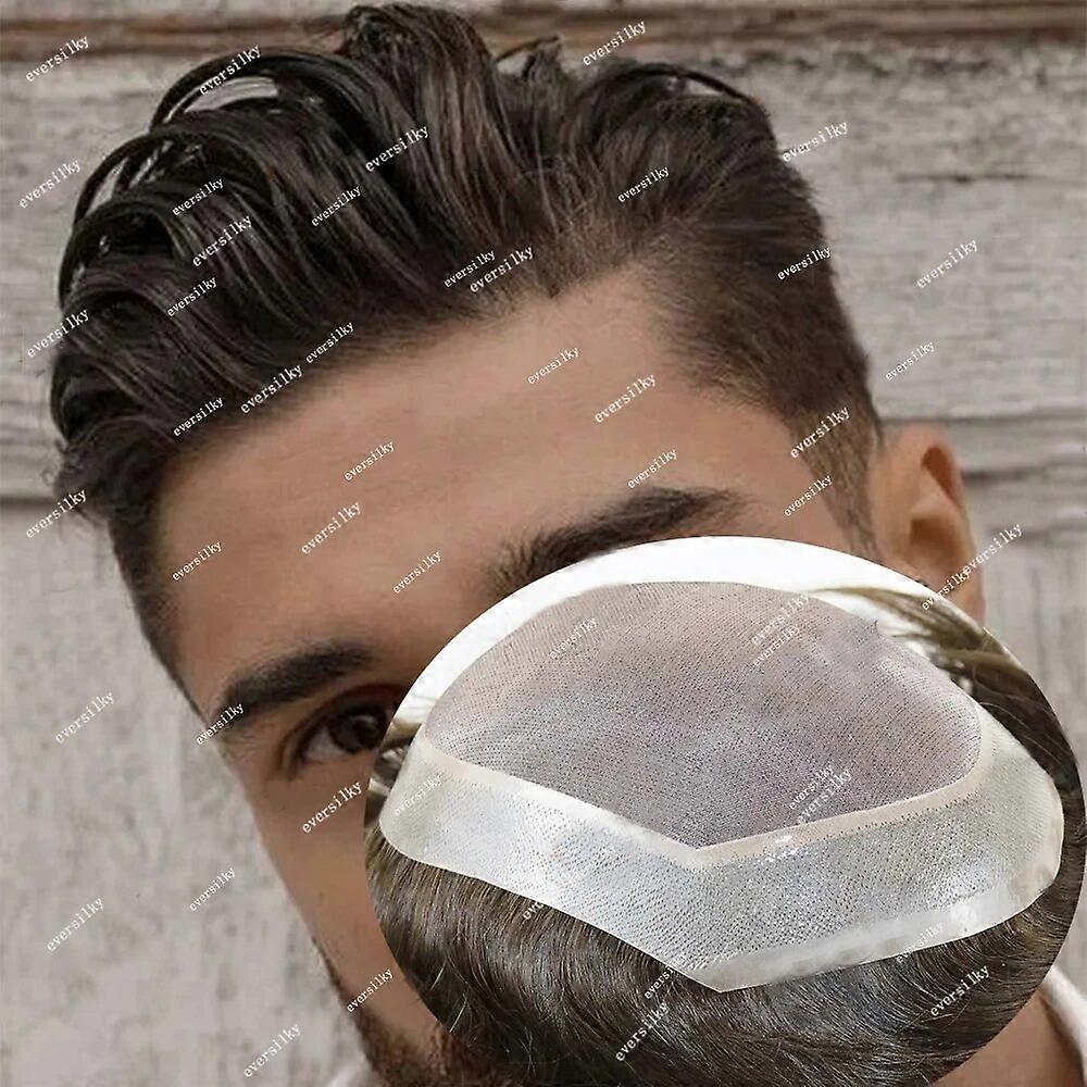 شعري طبيعي بني أشقر سوبر دائم أحادي & pu حول قاعدة تنفس 100 ٪ شعر بشري Toupee للرجال استبدال الأطراف الاصطناعية