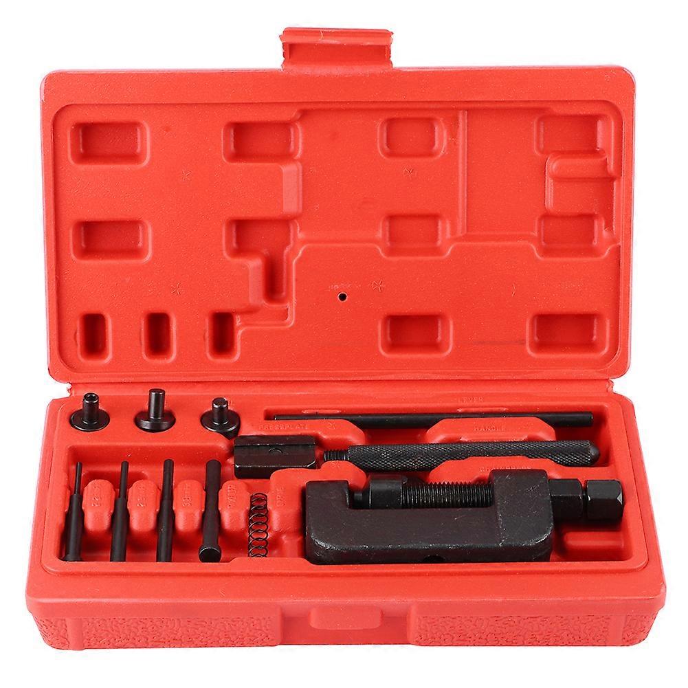 13pcs Motorcycle Chain Breaker Cutting Splitter Cam Link Riveter Riveting Tool Set