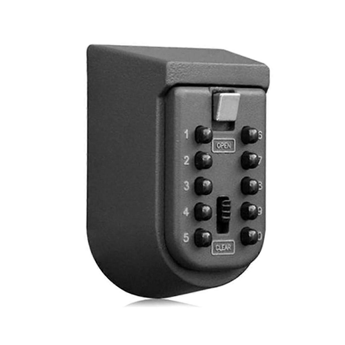 Key Lock Box For Outside Wall Mount, Key Storage Box, 10-digits Combination Lockbox Button Key Box