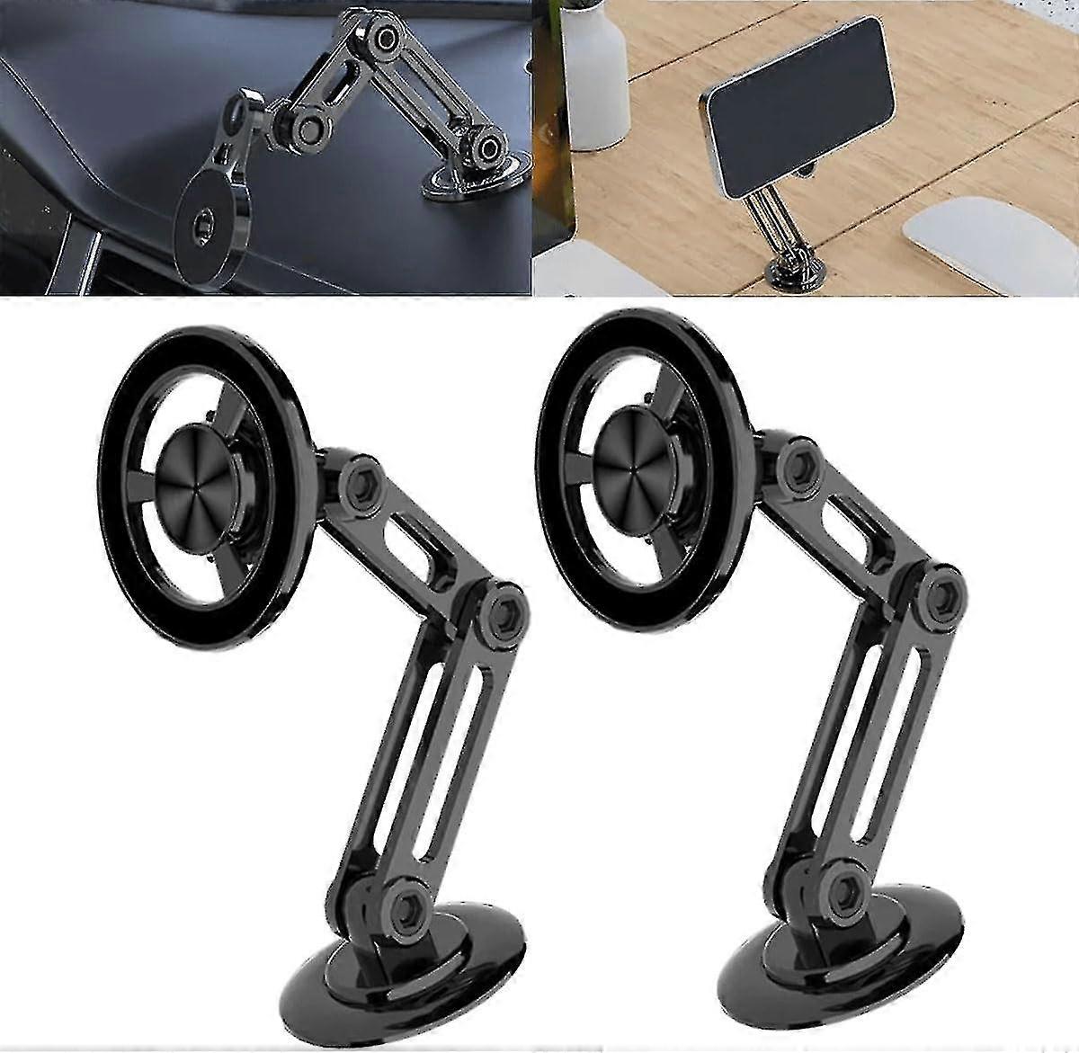 Universal 360 Pro Magnetic Suction Phone Holder For Car, 2pcs Dashboard Windshield Magnetic Car Phone Holder Mount With Adjustable Arm