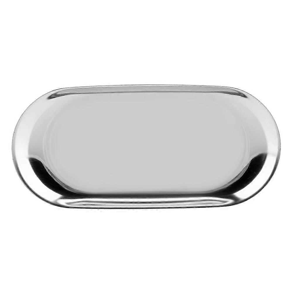 1個北欧スタイルのステンレス製収納トレイ化粧品ジュエリーケーキプレートオフィスデスク用(シルバー)22.8 * 9.2cm