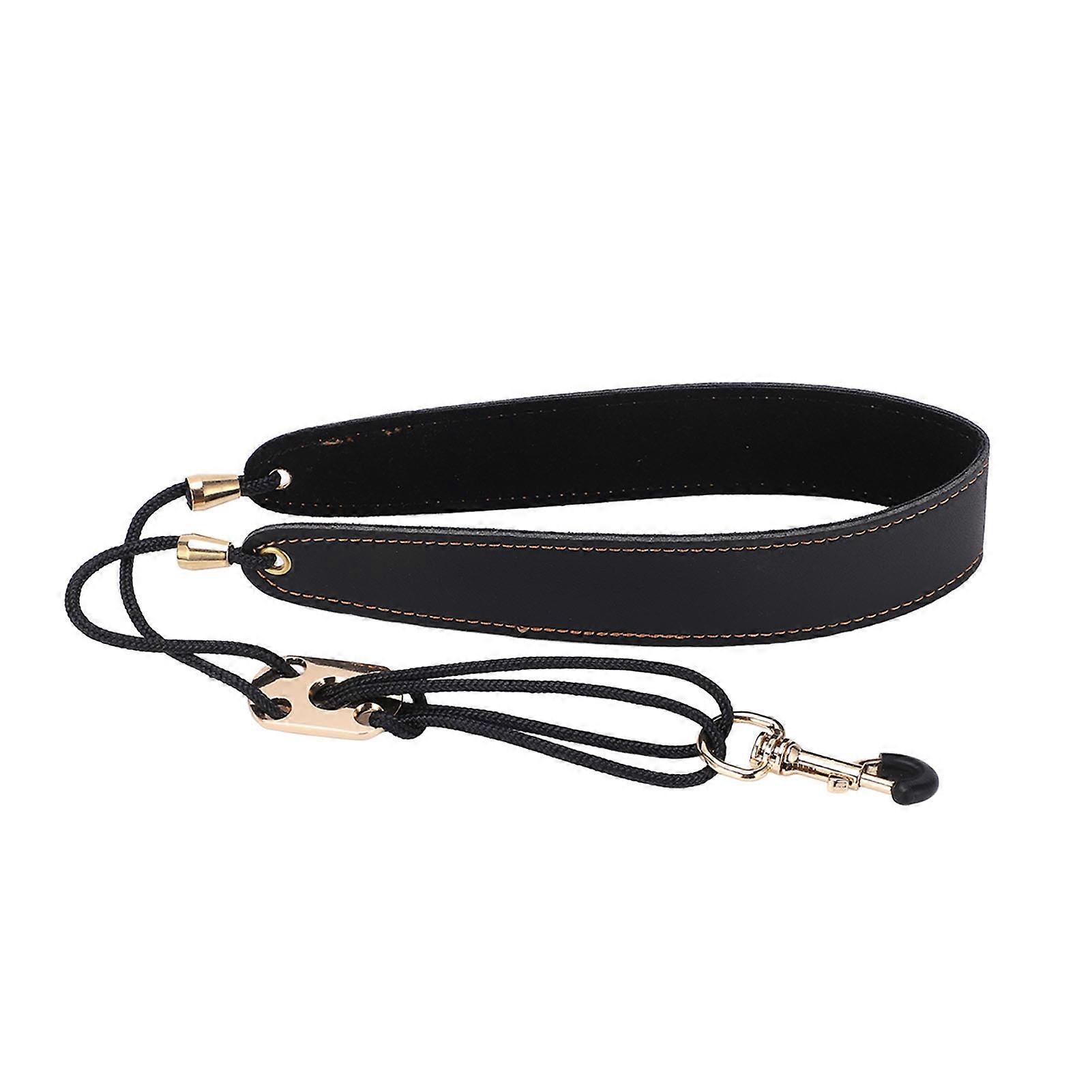 Adjustable Saxophone Strap Leather Breathable Sax Clarinet Neck Straps Easy Installation
