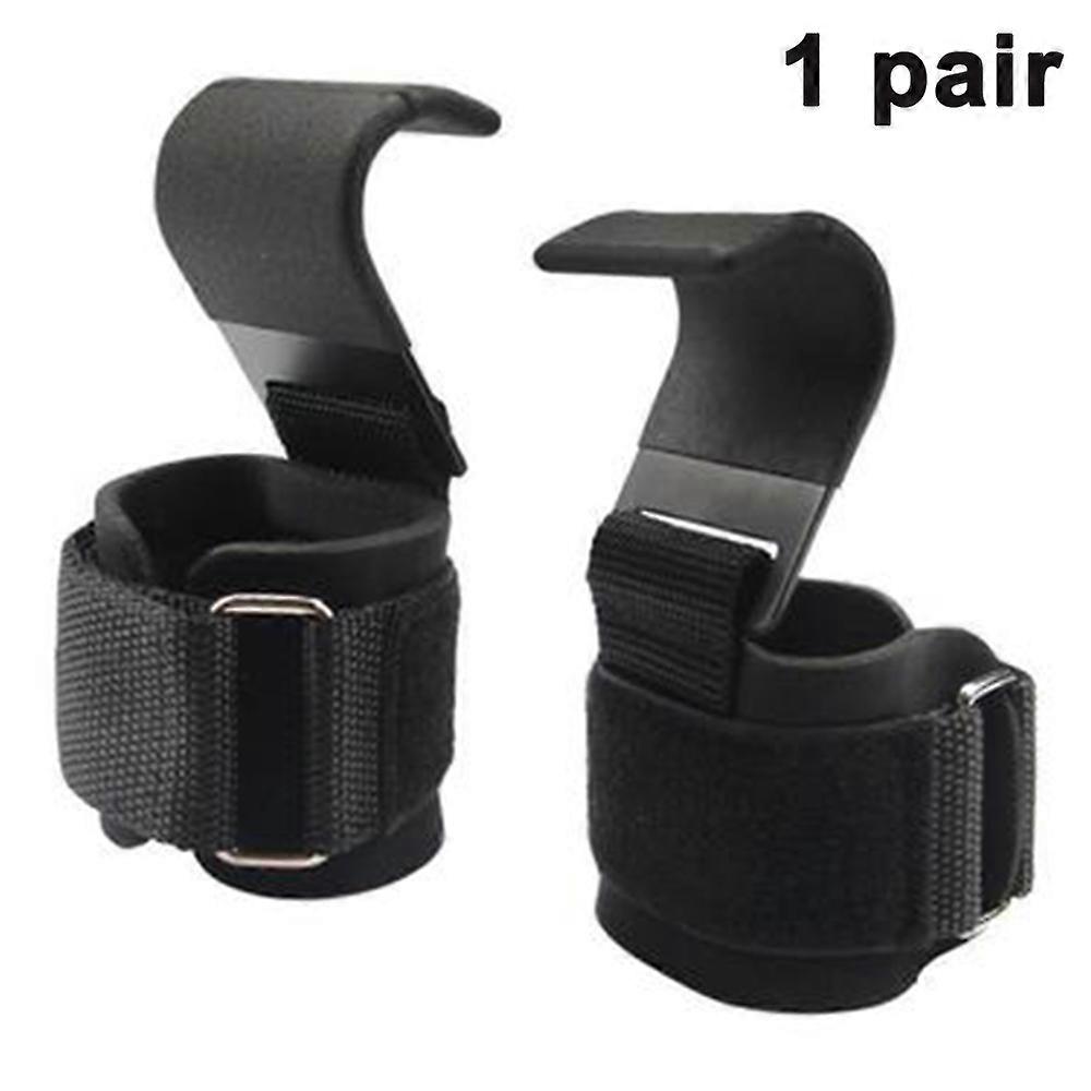 グリップサポート用1ペアウェイトリフティングリストフックストラップ-デッドリフトグローブと