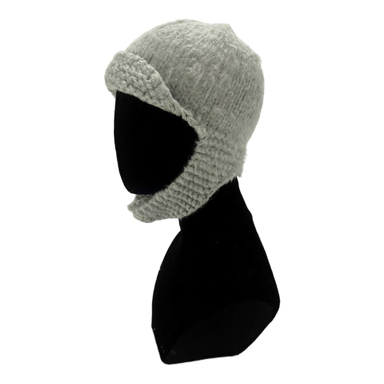  Russian Bomber Hat Knitted Trapper Hat Earflap Beanie Windproof Trapper Cap