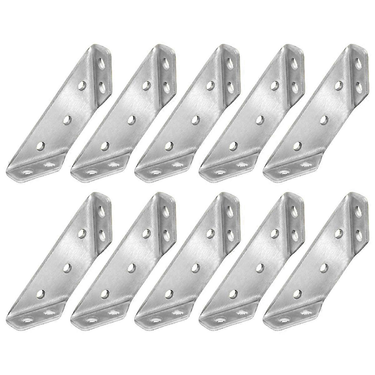 10PCS Universal Furniture Corner Connector, Angle Fasten Connector Triangle Support Frame Stainless