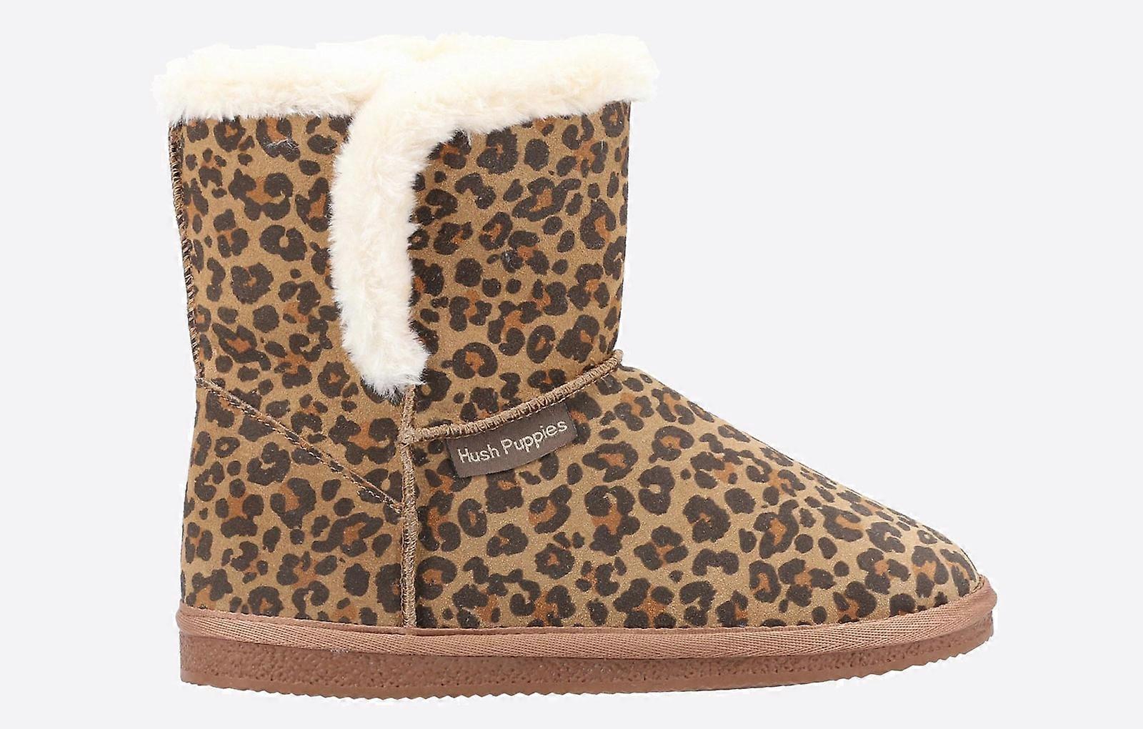Hush Puppies Ashleigh Memory Foam Slipper Boots Leopard