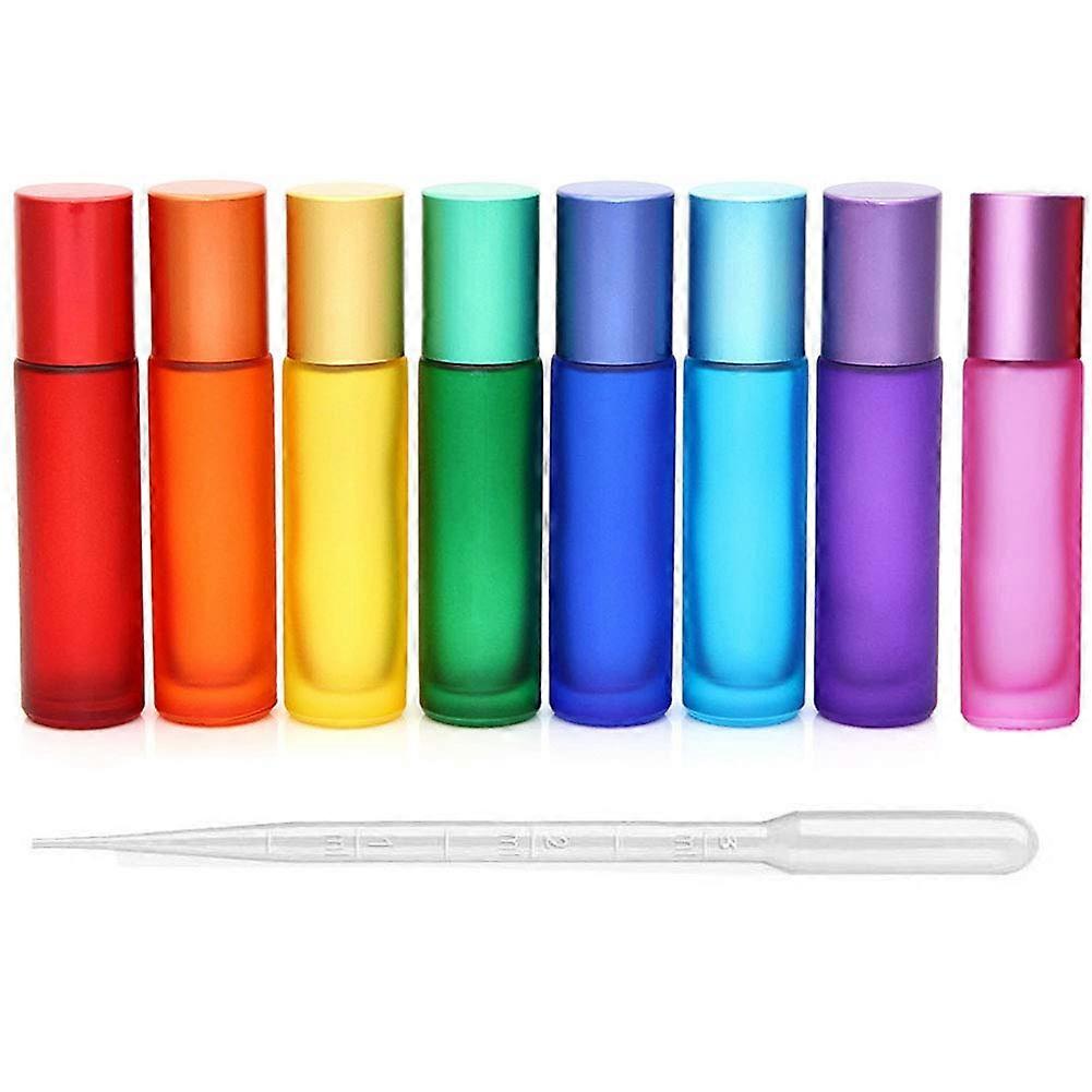 8pcs 10ml Essential Oils Roller Bottles,frosted Glass Roll Bottles With Stainless Steel Ball For Essential Oils,aromatherapy,fragrance