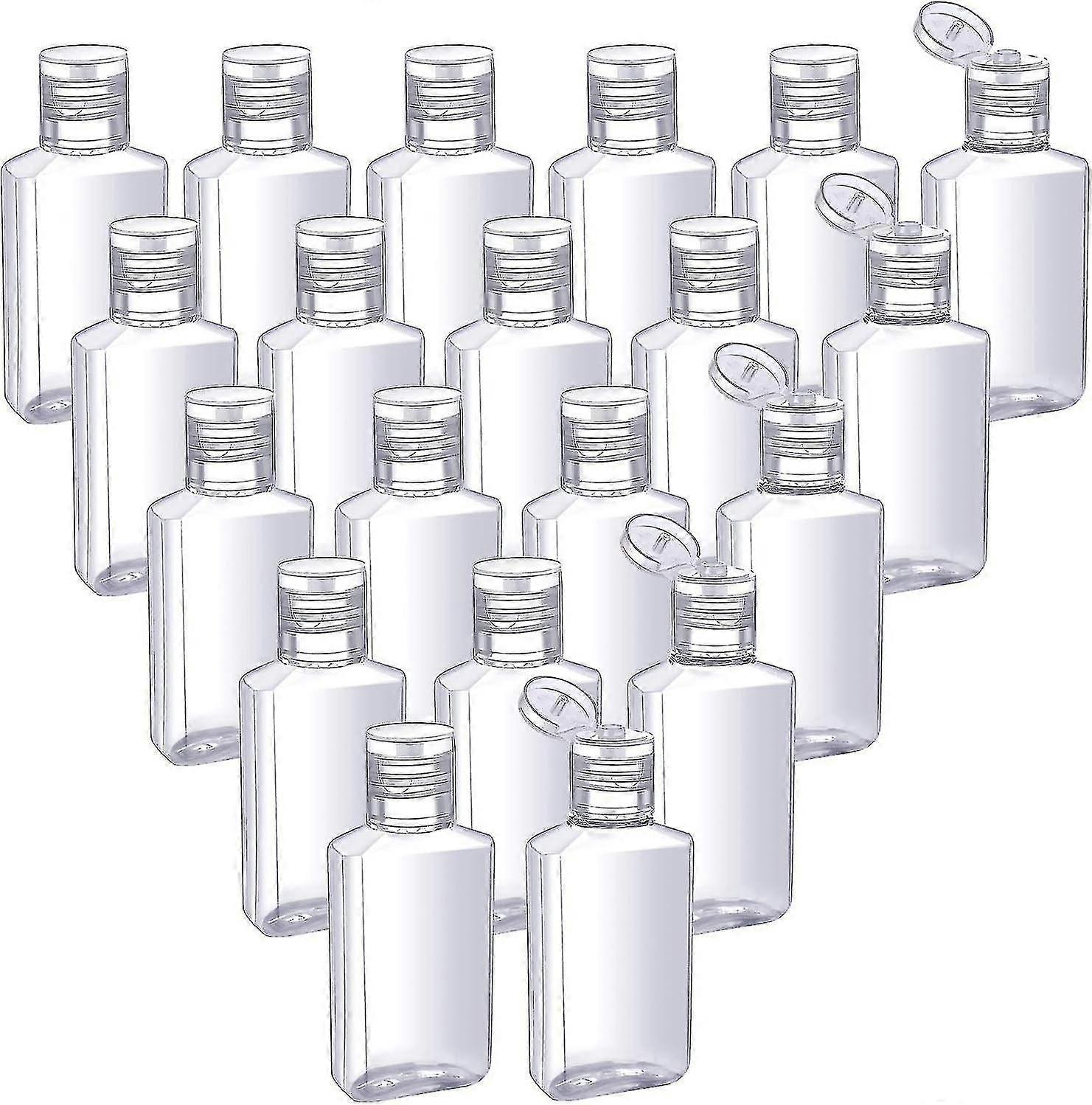 50 Pieces Clear Empty Travel Bottles 30 Ml/ 1 Oz Flip Cap Empty Container Portable Refillable Flip-top Bottles For Travel Outdoor