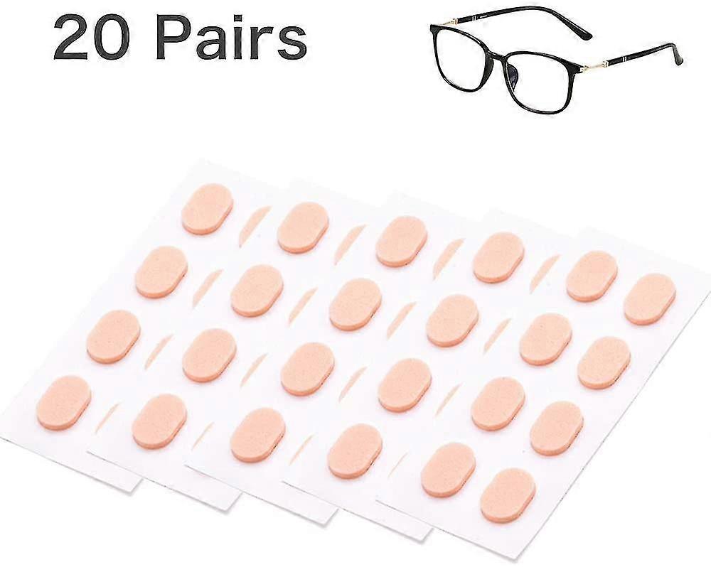 eyeglass nose pads,20 pairs of soft foam nose pads, self-adhesive anti-slip soft foam glasses nose pads (skin color/1mm)