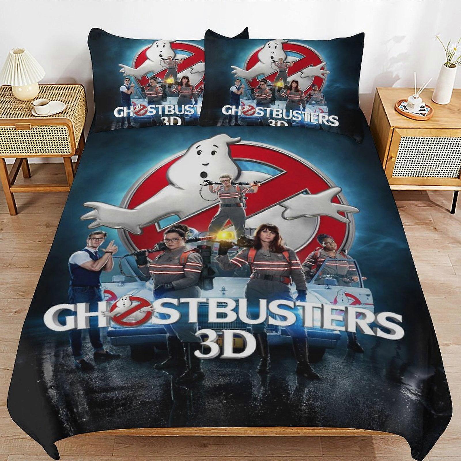 x598 Ghostbusters Povlečení na postel Povlečení z mikrovlákna 3D tištěné lehké 3dílné sady přikrývek, 1 povlak na přikrývku a 2 polštáře pro děti chlapce